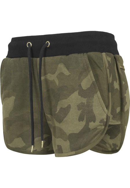 Urban Classics kamuflažne kratke hlače ženske, olive camo