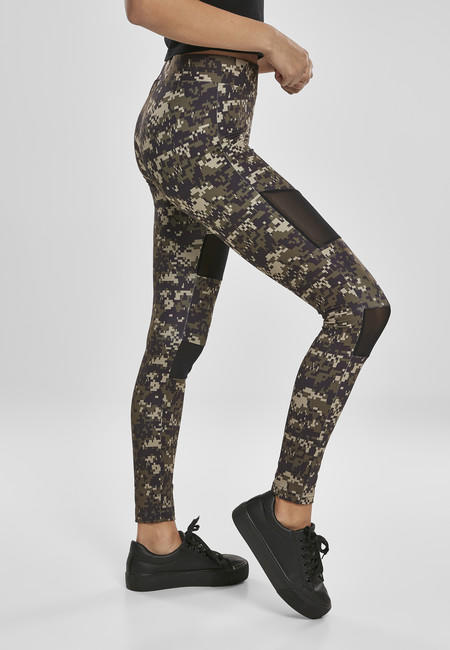 Urban Classics Tech Mesh ženske tajice, wood digital camo