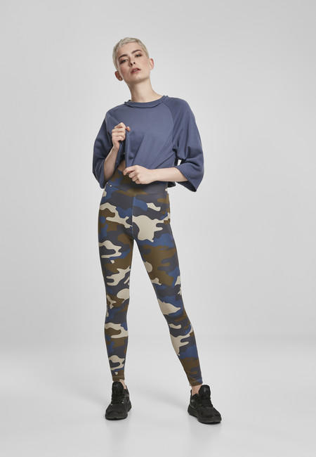 Urban Classics Camo Tech ženske tajice, olive camo