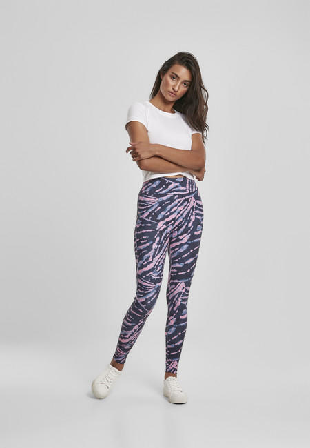 Urban Classics Tie Dye ženske tajice s visokim strukom, ružičaste