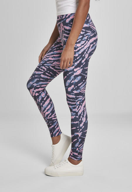 Urban Classics Tie Dye ženske tajice s visokim strukom, ružičaste