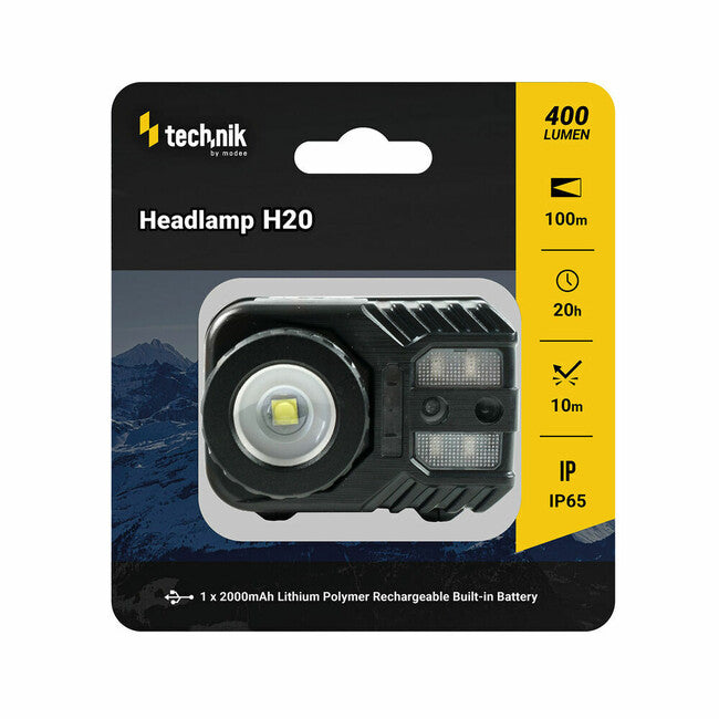 Technik naglavna svjetiljka S LED CREE XPG-2 micro-USB s gumiranom površinom, crveno svjetlo