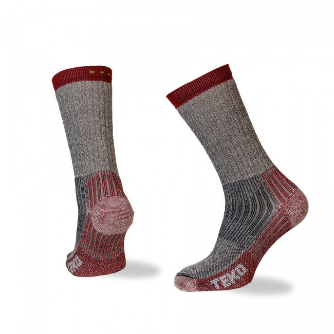 TEKO eco TREK 4.0 trekingove merino čarape, sivo-crvene