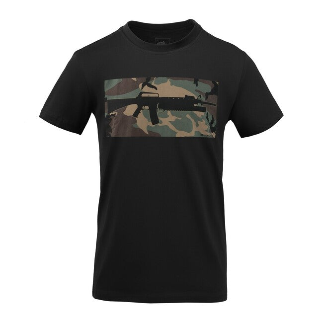 Helikon-Tex 16/203 Combo pamučna kratka majica, Black/US Woodland