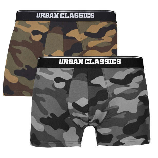 Urban Classics bokserice 2-pack, Woodcamo + darkcamo