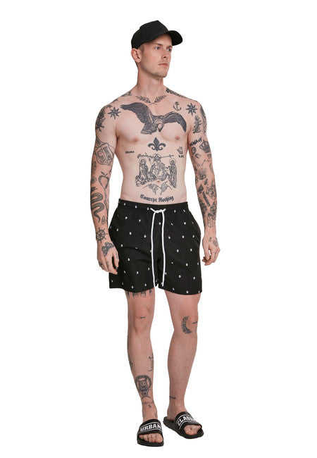 Urban Classics muške skull kupaće hlače, crne