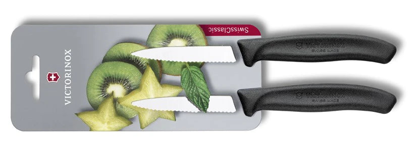 Victorinox Swiss Classic 2-dijelni set noževa s nazubljenom oštricom, crni