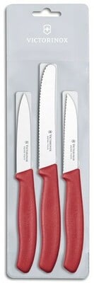 Victorinox Swiss Classic 3-dijelni set noževa, crveni