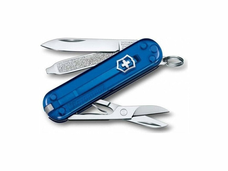 Victorinox Classic SD multifunkcionalni nož 58 mm Deep Ocean, prozirno plavi, 7 funkcija