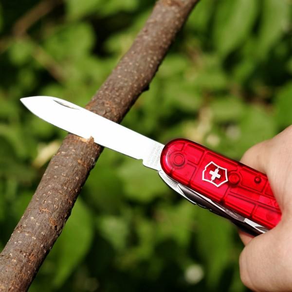 Victorinox Huntsman džepni nož 91mm, transparentan, crveni