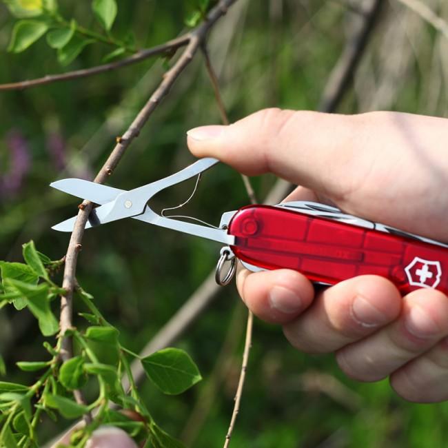 Victorinox Huntsman džepni nož 91mm, transparentan, crveni
