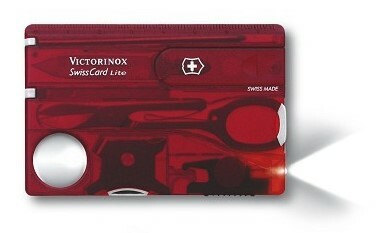 Victorinox SwissCard Lite džepni nož Ruby, prozirno crveni, 13 funkcija