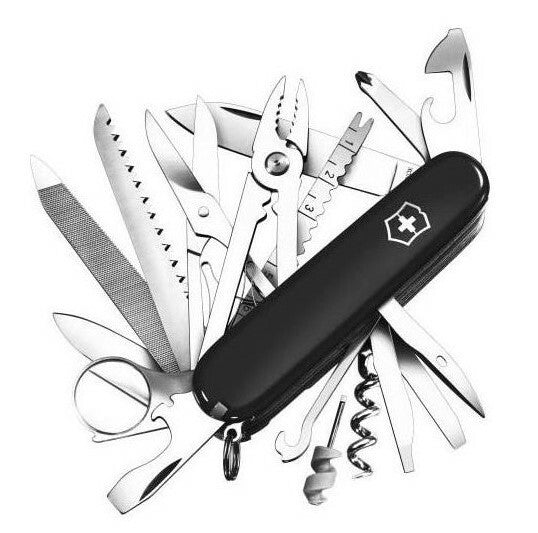 Victorinox SwissChamp multifunkcionalni nož 91 mm, crni, 33 funkcije