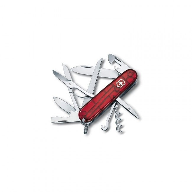 Victorinox Huntsman džepni nož 91mm, transparentan, crveni