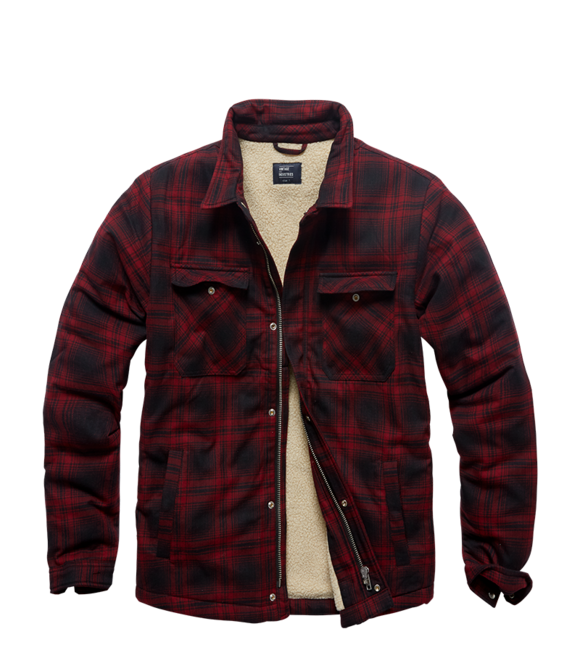 Vintage Industries Class sherpa jakna, crvena karirana