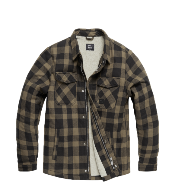 Vintage Industries Craft heavyweight sherpa jakna, bež karirana