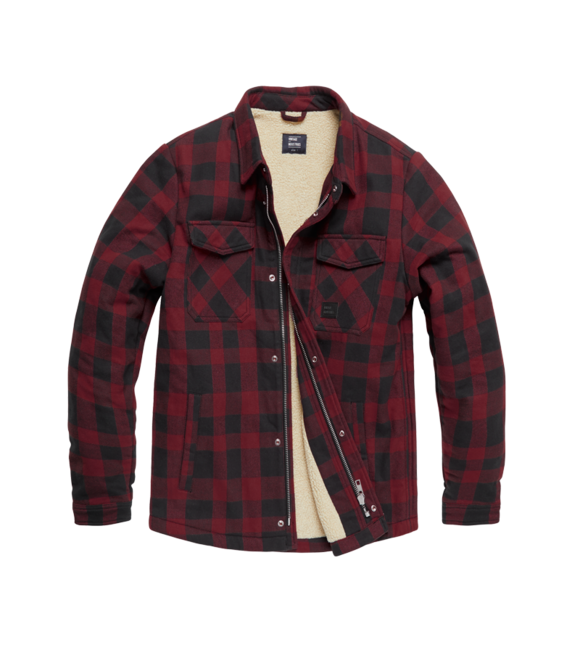 Vintage Industries Craft heavyweight sherpa jakna, crvena karirana