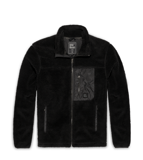 Vintage Industries Kodi flis pulover lined sherpa, crni