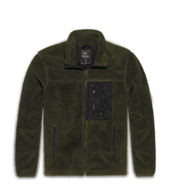 Vintage Industries Kodi flis pulover lined sherpa, tamno maslinasto zeleni
