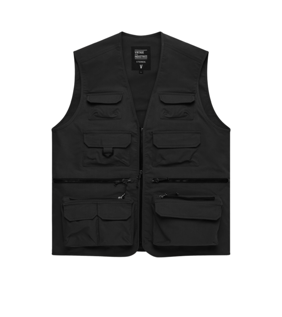 Vintage Industries Legend ribarski prsluk, crni