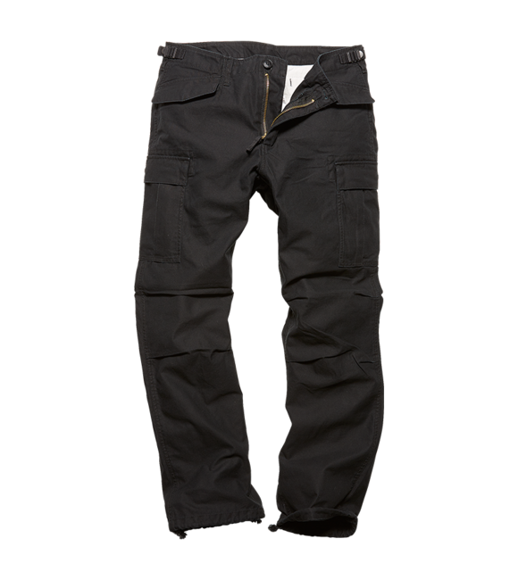 Vintage Industries M65 heavy satin hlače, crne
