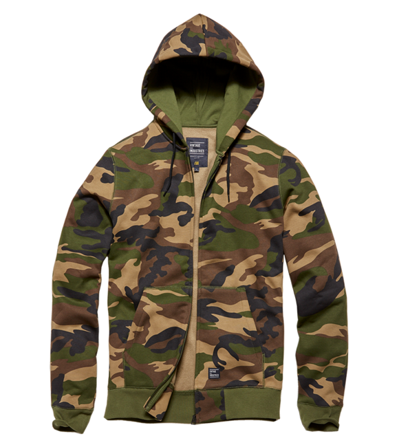 Vintage Industries Redstone pulover s kapuljačom, Woodland camo
