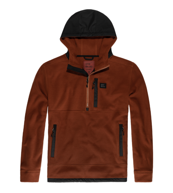 Vintage Industries Vinson flis pulover hollow fibre, Brick