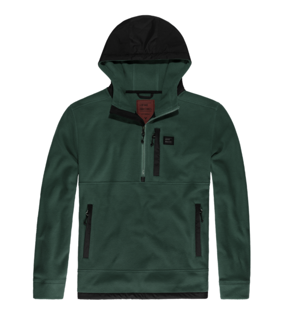 Vintage Industries Vinson flis pulover hollow fibre, zeleni