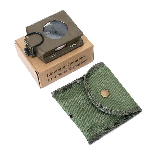 WARAGOD Journey sklopivi turistički kompas s futrolom, army green