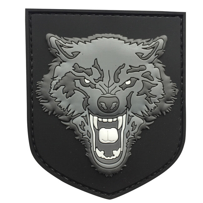 WARAGOD 3D Wolf našivak PVC, sivi