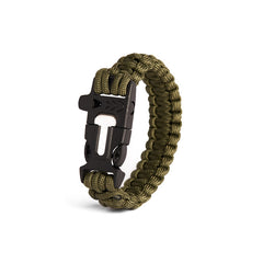 WARAGOD Bazin paracord narukvica s piskom i kresivom, zelena