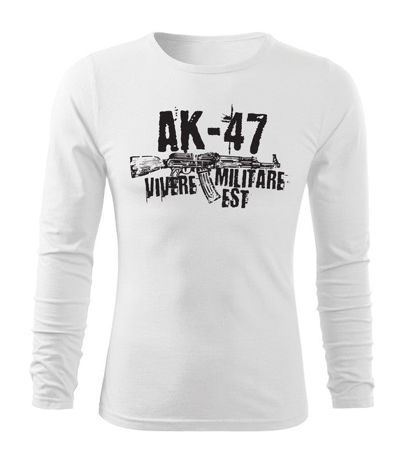 DRAGOWA Fit-T majica s dugim rukavom Seneca AK-47 160 g/m², bijela