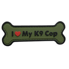 WARAGOD I love my K9 Cop PVC našivak, zeleni