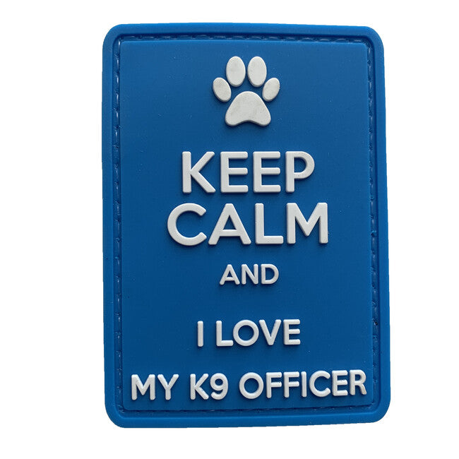 WARAGOD Keep Calm and I love my K9 PVC našivak, plavi