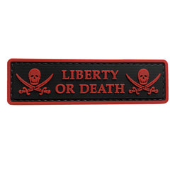 WARAGOD Liberty or Death PVC našivak, crno-crveni