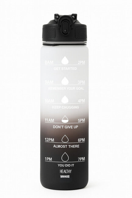 WARAGOD Hydrate motivacijska boca za vodu 1000 ml, crna/bijela