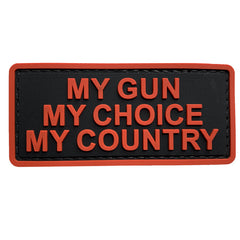 WARAGOD MY Gun PVC našivak, crno-crveni