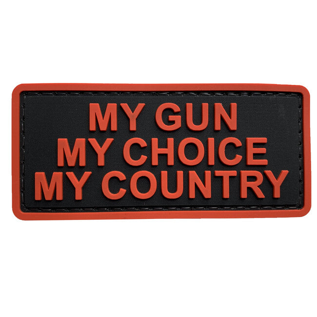 WARAGOD MY Gun PVC našivak, crno-crveni