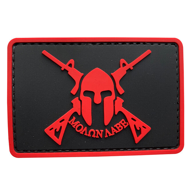 WARAGOD 3D Molon Labe Spartan with Two Rifles našivak 7.5x5cm