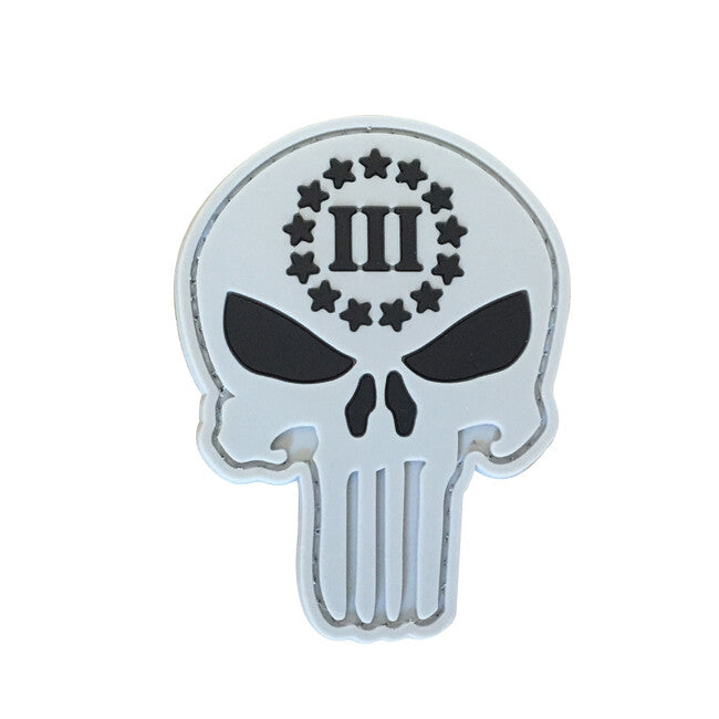 WARAGOD Našivak 3D Punisher three Percenter, 6.8x5.2cm