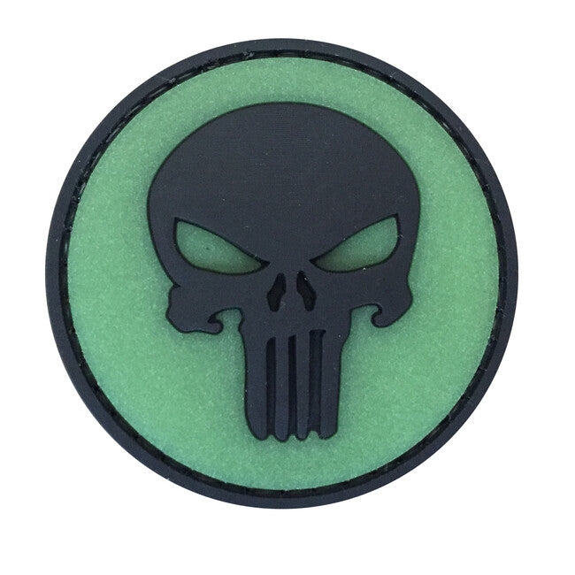 WARAGOD 3D Round Punisher našivak background glow, 5cm
