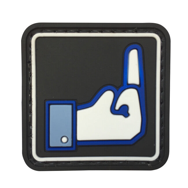 WARAGOD 3D Square Dislike našivak, crni 4x4cm