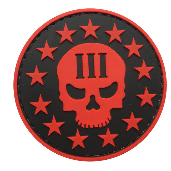 WARAGOD 3D Three Percenter with Skull Face našivak 6cm