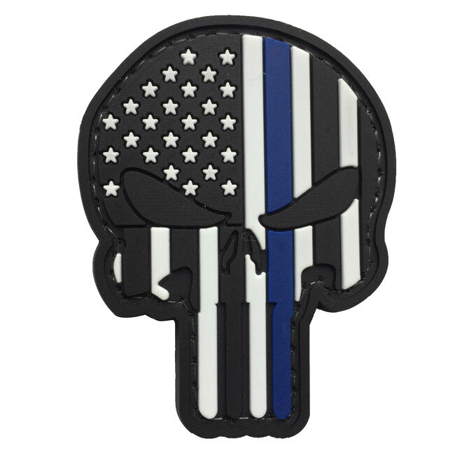 WARAGOD 3D US Patriot Punisher našivak blue line, 7.5x5cm