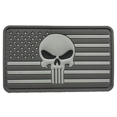 WARAGOD 3D US Punisher našivak Grey, 8.5x5cm