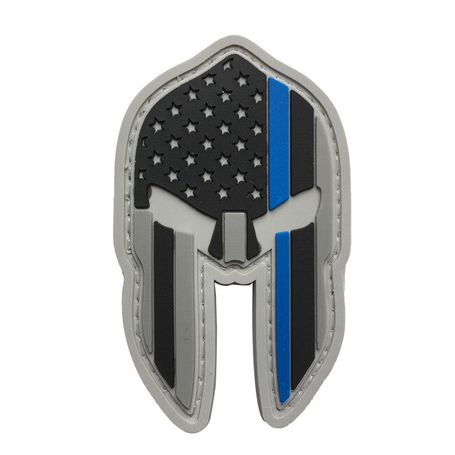 WARAGOD 3D US Spartan Helmet našivak blue line, 7x4.2cm
