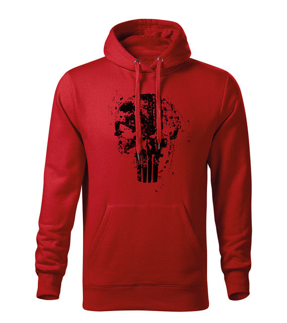 DRAGOWA Frank The Punisher muški pulover s kapuljačom 320 g/m², crveni