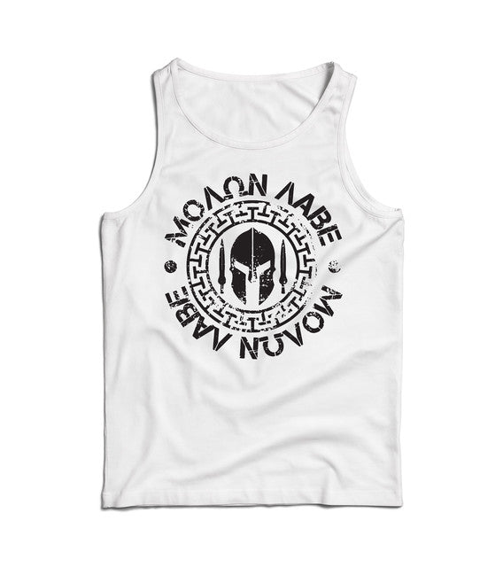 DRAGOWA Molon Labe muška majica bez rukava 160 g/m², bijela