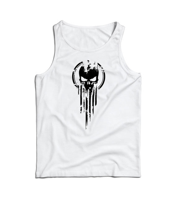 DRAGOWA Skull muška majica bez rukava 160 g/m², bijela
