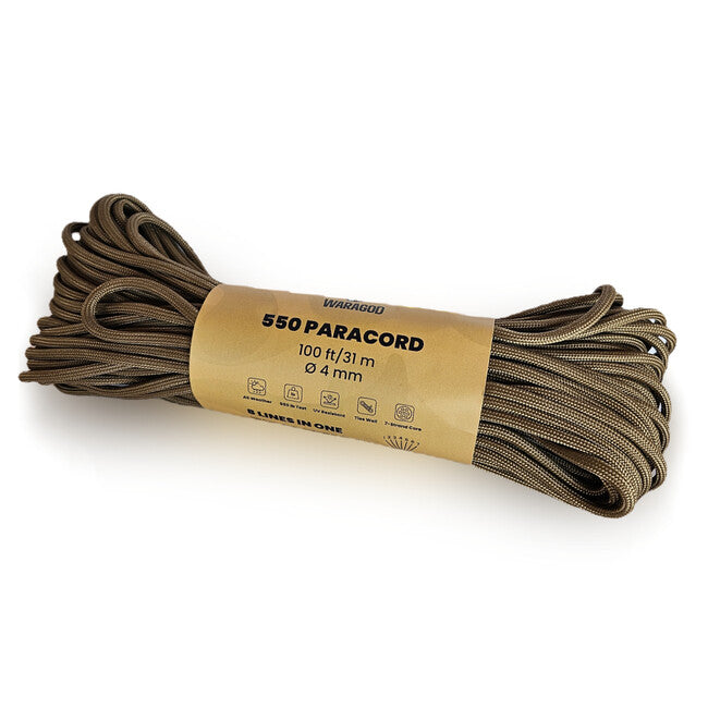 WARAGOD Paracord 550 uže 31m promjera 4 mm, coyote
